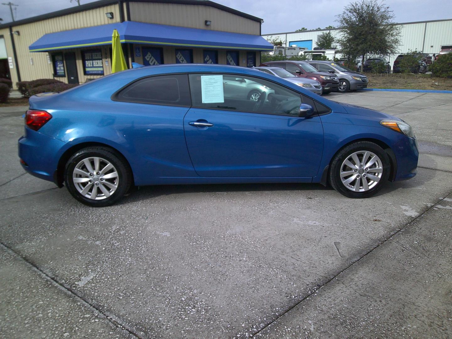 2014 BLUE KIA FORTE KOUP EX (KNAFX6A84E5) , located at 390 Hansen Avenue, Orange Park, FL, 32065, (904) 276-7933, 30.130497, -81.787529 - Photo#2